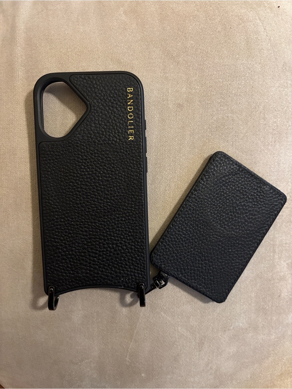 Bandolier Black Remi leather Phone Case with Magnetic Wallet iphone 16